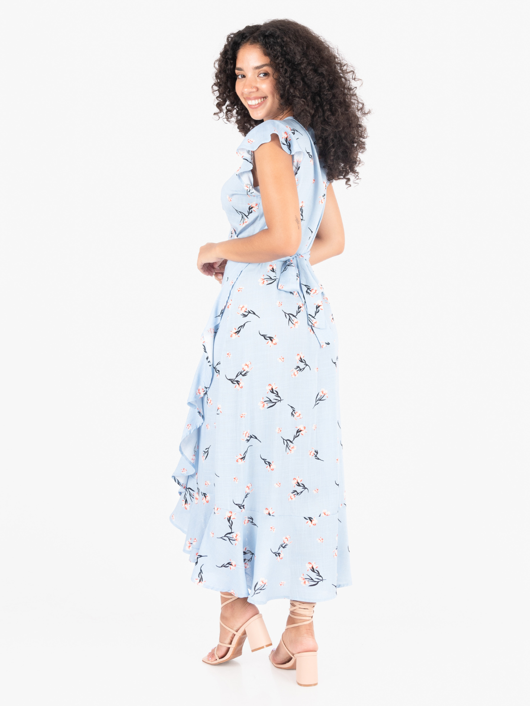 VESTIDO MICAELA CELESTE FLOREADO OUTLET 184