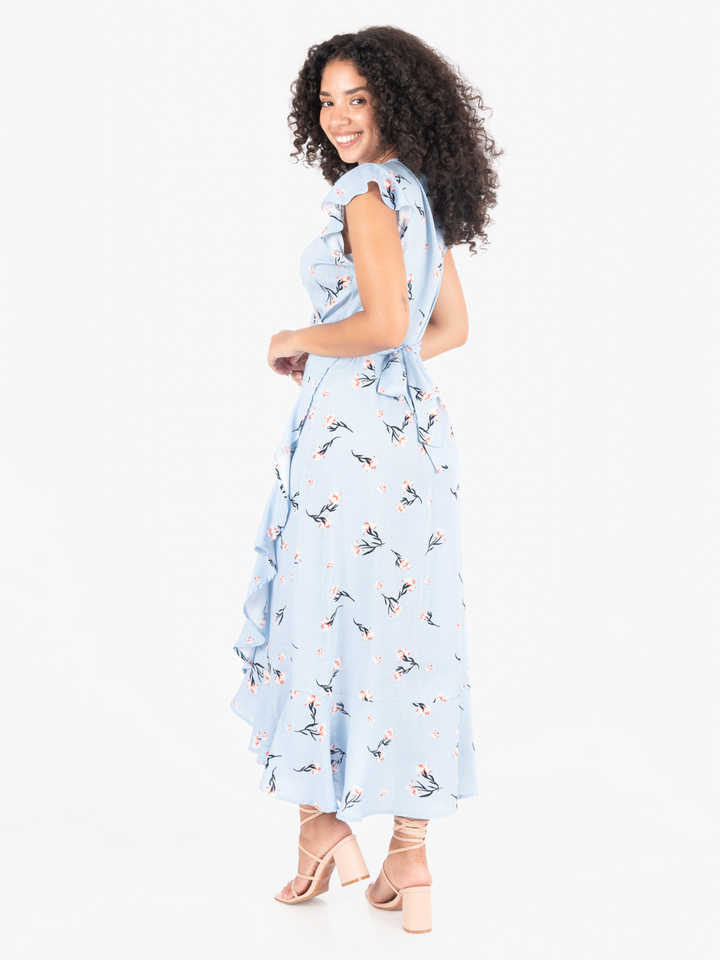 VESTIDO MICAELA CELESTE FLOREADO OUTLET 184