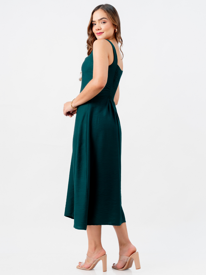 VESTIDO SALLY - VERDE BOTELLA