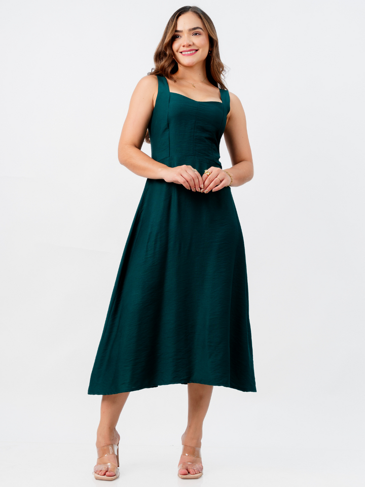 VESTIDO SALLY - VERDE BOTELLA