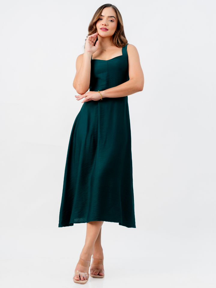 VESTIDO SALLY - VERDE BOTELLA