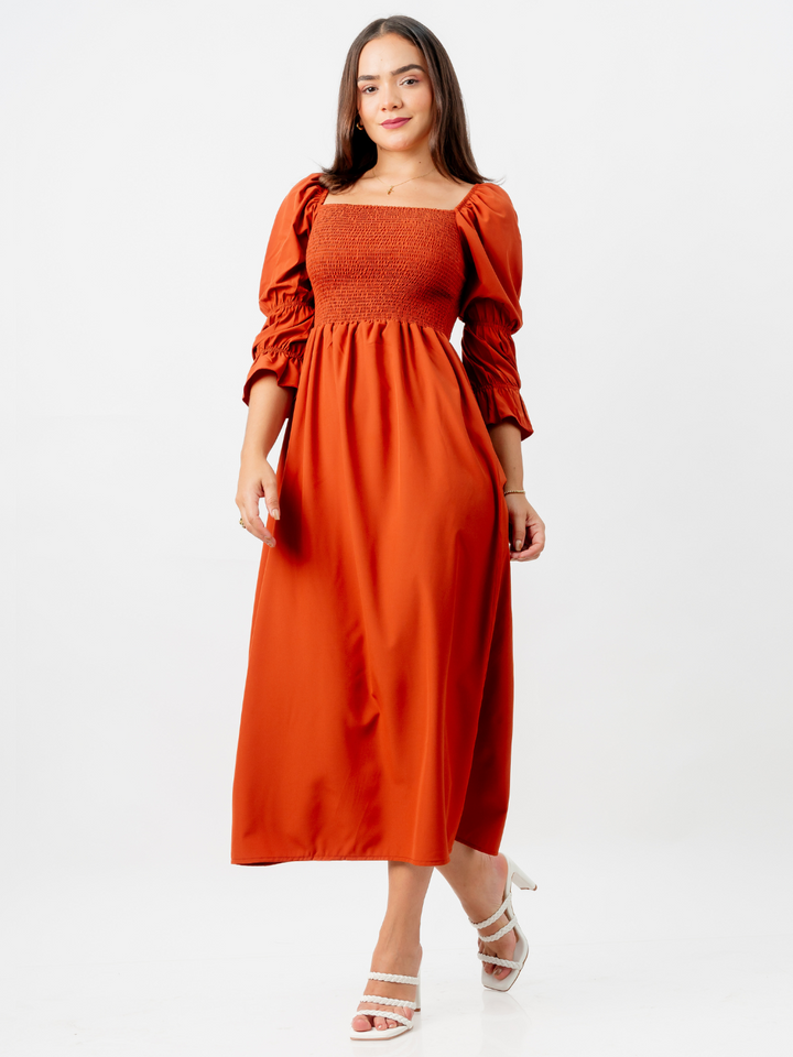 VESTIDO MEGAN - RUST