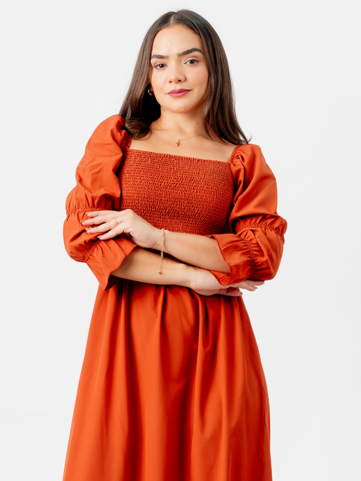 VESTIDO MEGAN - RUST