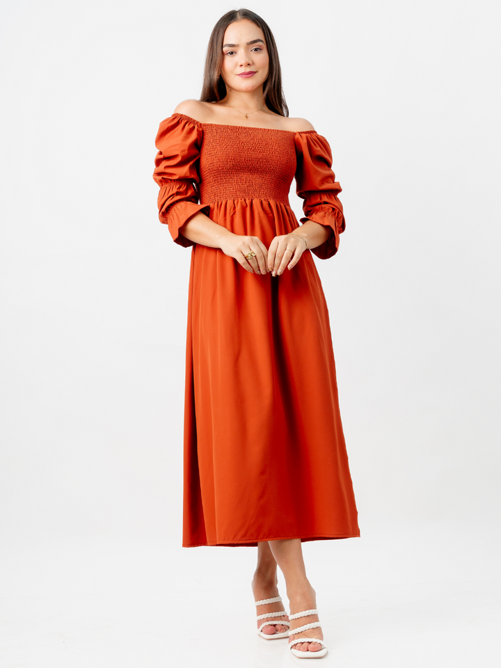 VESTIDO MEGAN - RUST