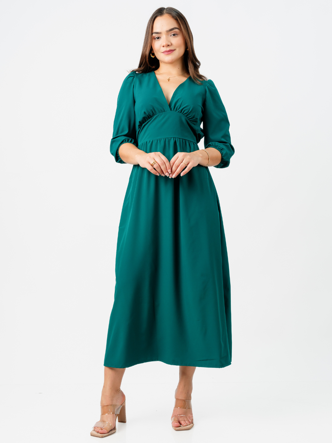 VESTIDO LEONI - VERDE BOTELLA