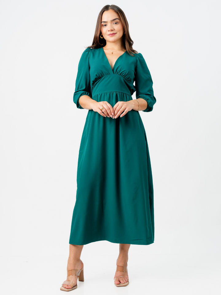 VESTIDO LEONI - VERDE BOTELLA