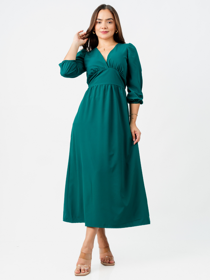 VESTIDO LEONI - VERDE BOTELLA