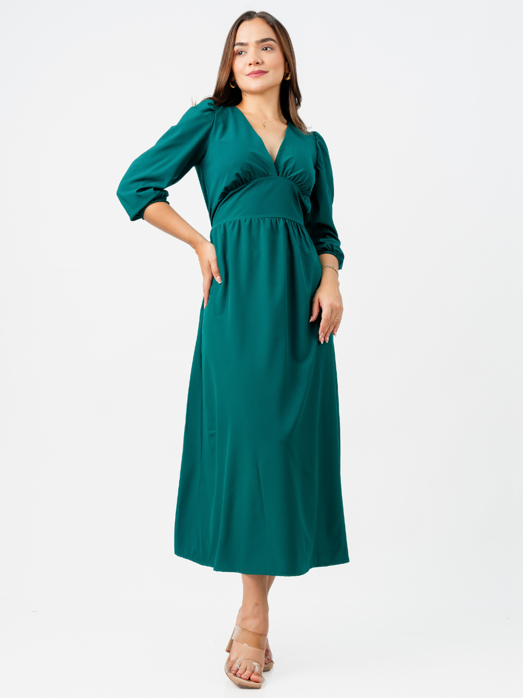 VESTIDO LEONI - VERDE BOTELLA