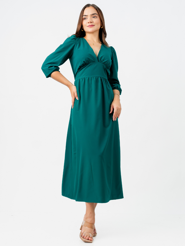 VESTIDO LEONI - VERDE BOTELLA