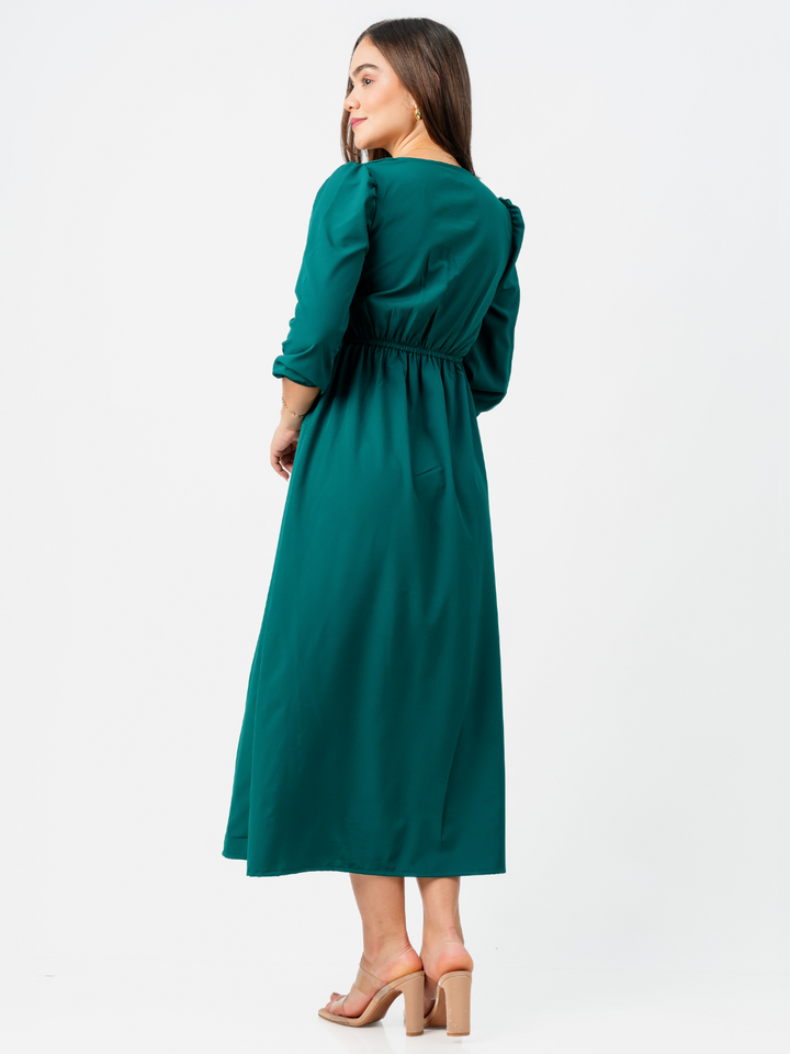 VESTIDO LEONI - VERDE BOTELLA