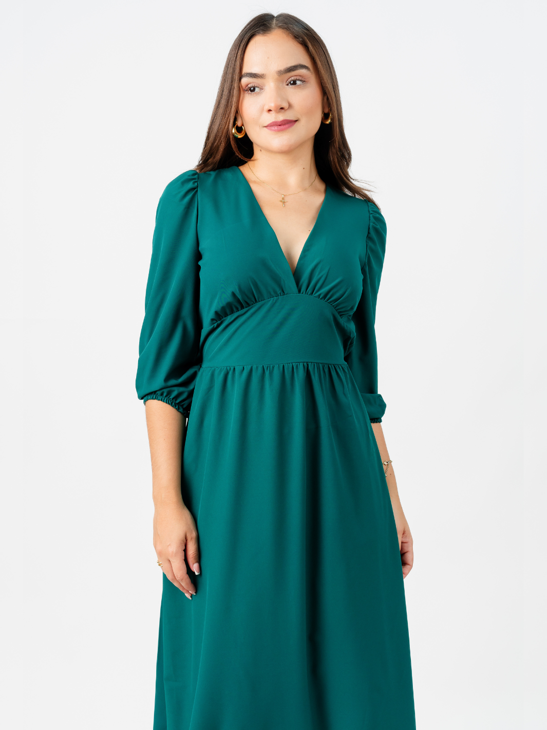 VESTIDO LEONI - VERDE BOTELLA