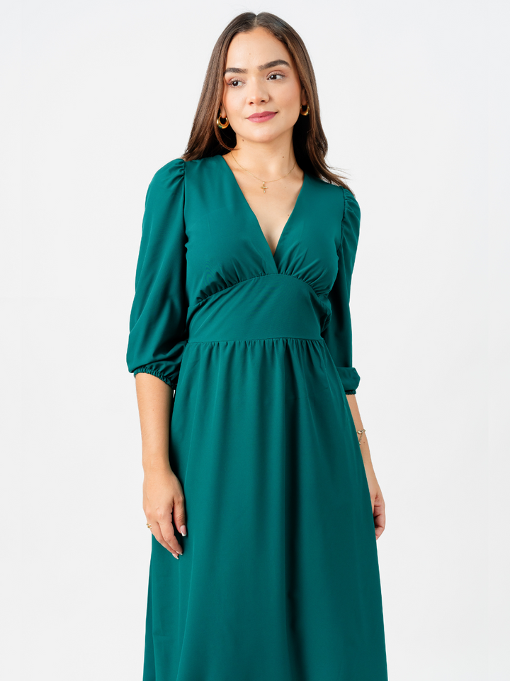 VESTIDO LEONI - VERDE BOTELLA
