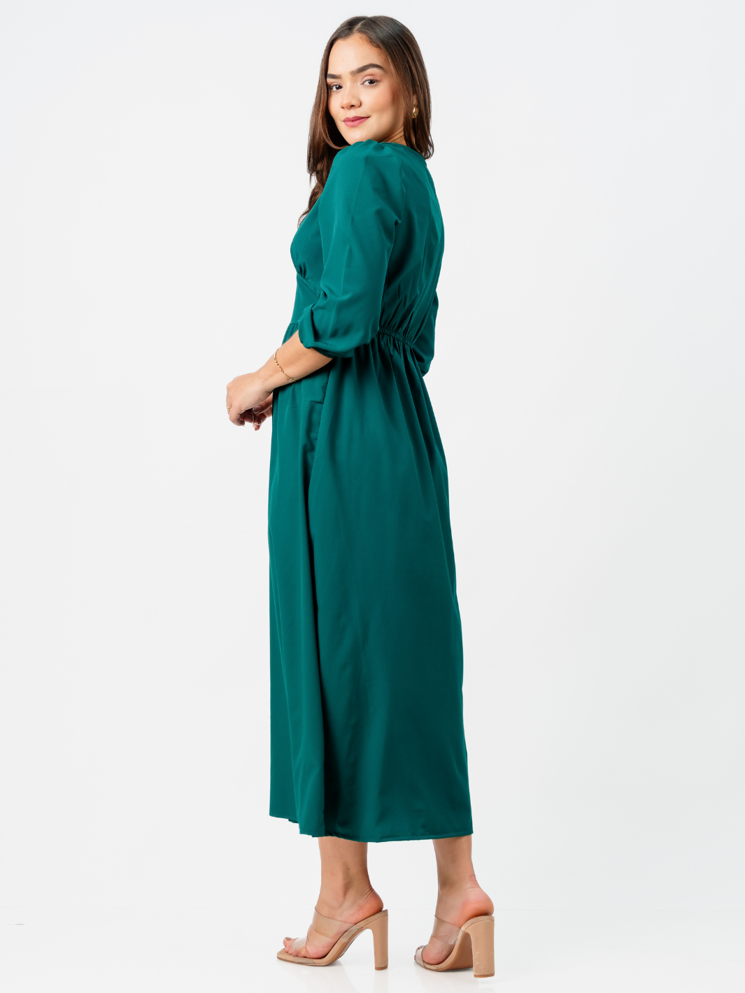 VESTIDO LEONI - VERDE BOTELLA