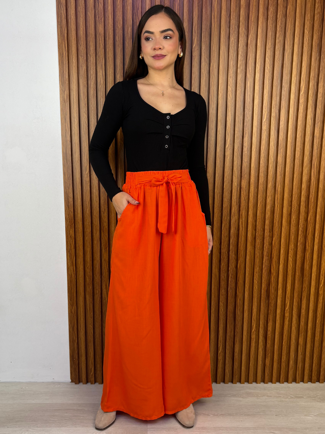 PANTALON PALAZZO VENTURA NARANJA