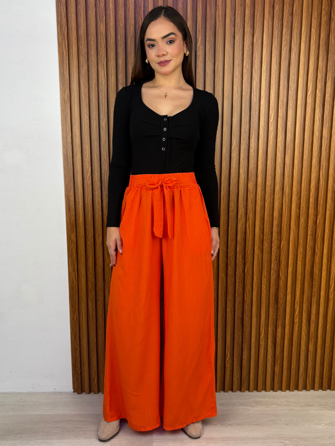 PANTALON PALAZZO VENTURA NARANJA