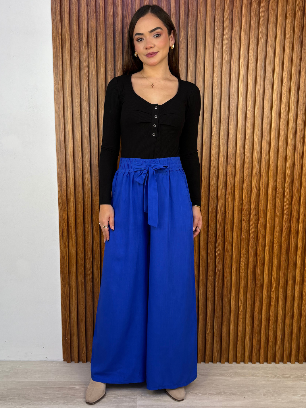 PANTALON PALAZZO VENTURA AZULINO