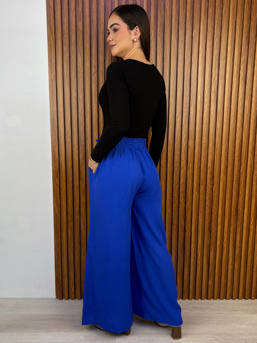 PANTALON PALAZZO VENTURA AZULINO