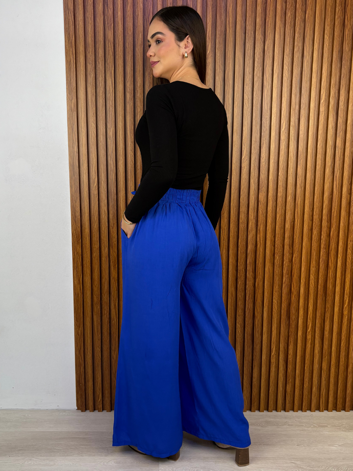 PANTALON PALAZZO VENTURA AZULINO