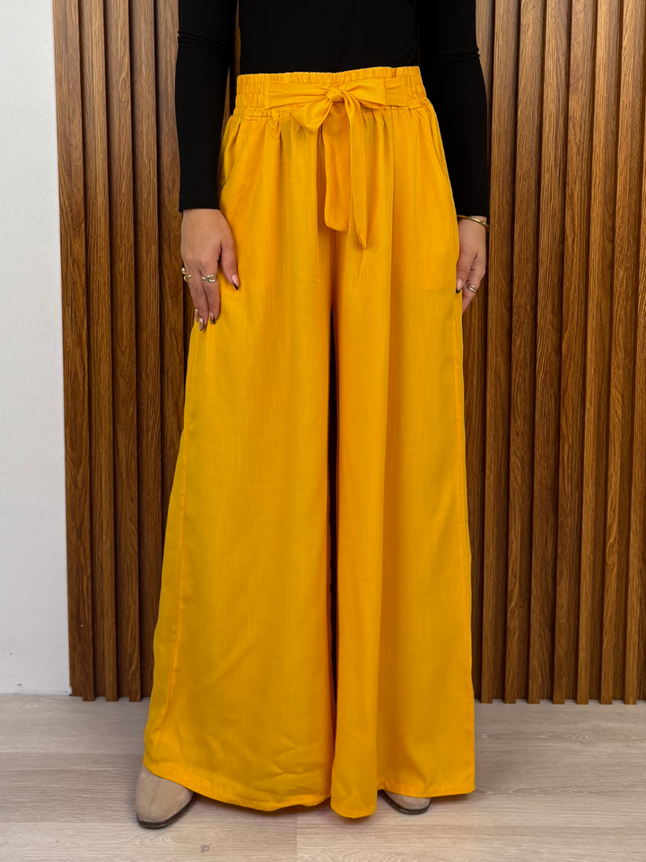 PANTALON PALAZZO VENTURA MOSTAZA