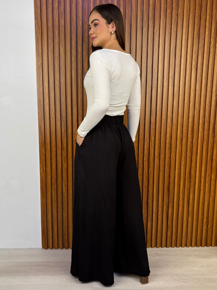PANTALON PALAZZO VENTURA NEGRO