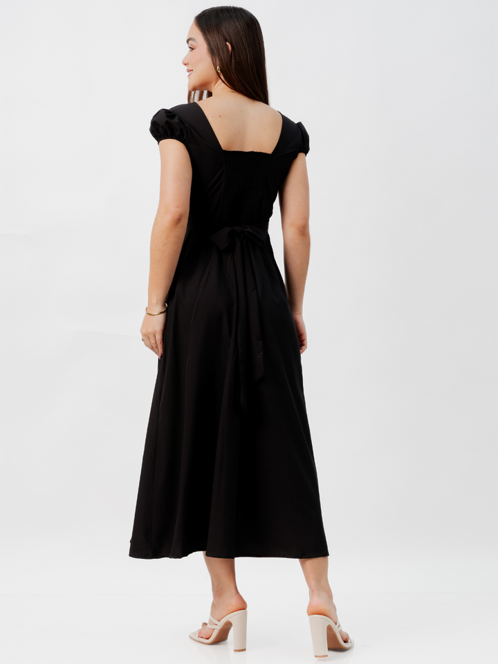 VESTIDO CASUAL LARGO CRISS NEGRO