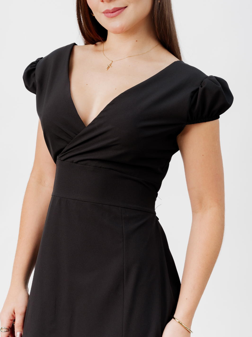 VESTIDO CASUAL LARGO CRISS NEGRO