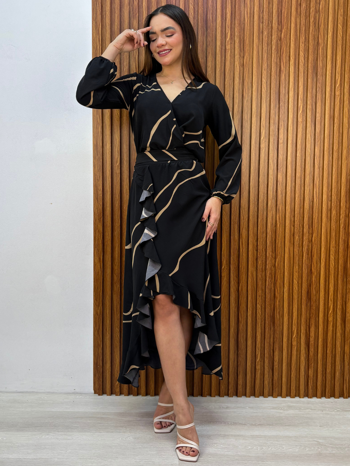 SET DE BLUSA Y FALDA EDITH NEGRO