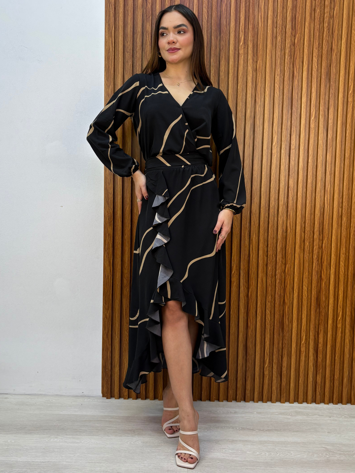 SET DE BLUSA Y FALDA EDITH NEGRO