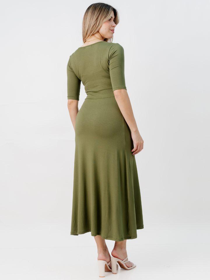 VESTIDO CON MANGA 3/4 LARA VERDE