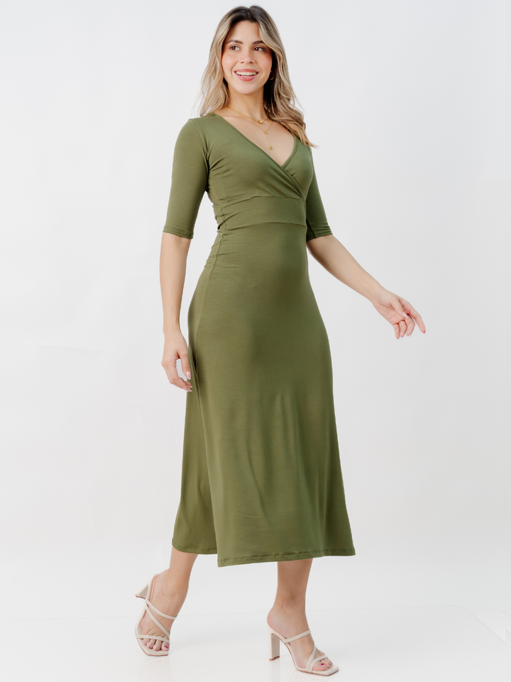 VESTIDO CON MANGA 3/4 LARA VERDE