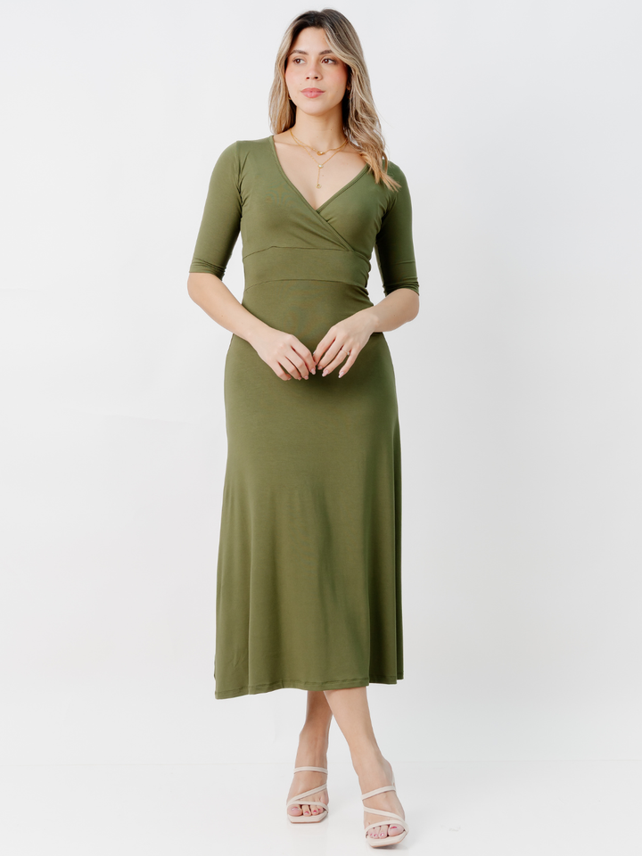 VESTIDO CON MANGA 3/4 LARA VERDE