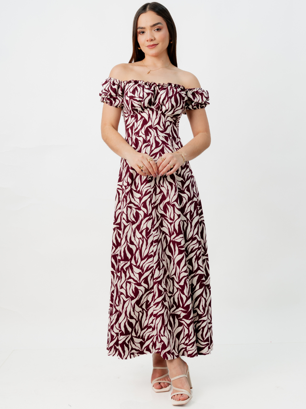 VESTIDO ROMANTICO LARGO NELLY VINO