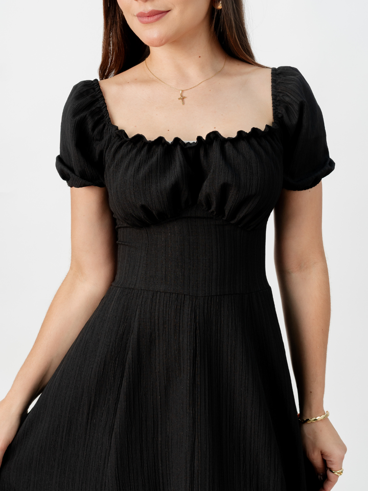 VESTIDO ROMANTICO LARGO NELLY NEGRO