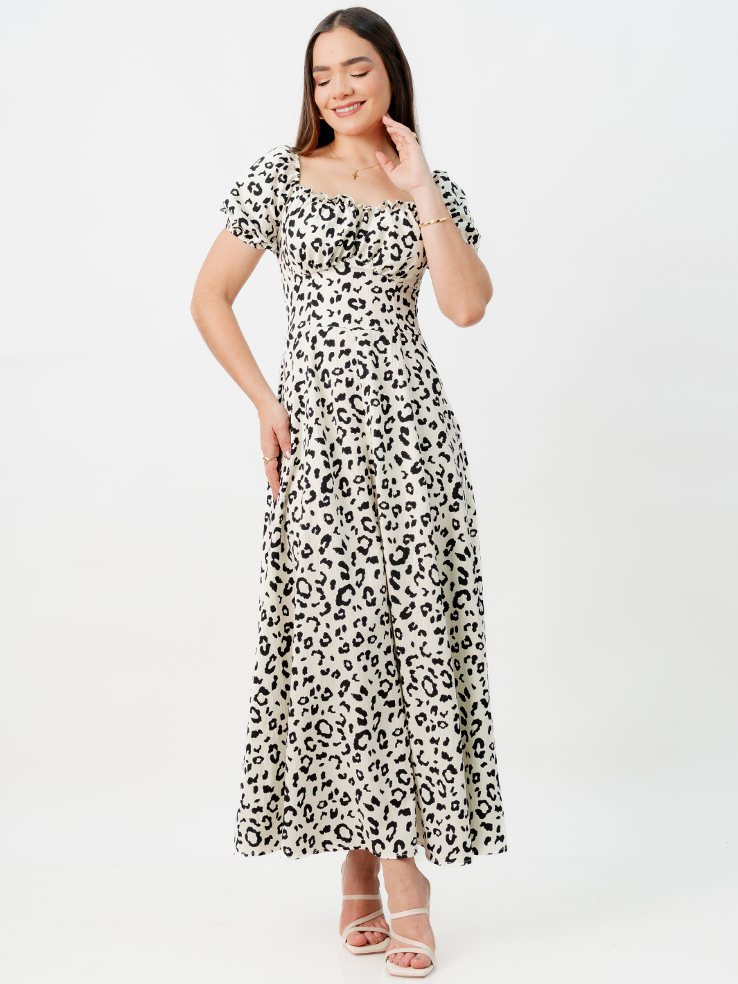 VESTIDO ROMANTICO LARGO NELLY PERLA