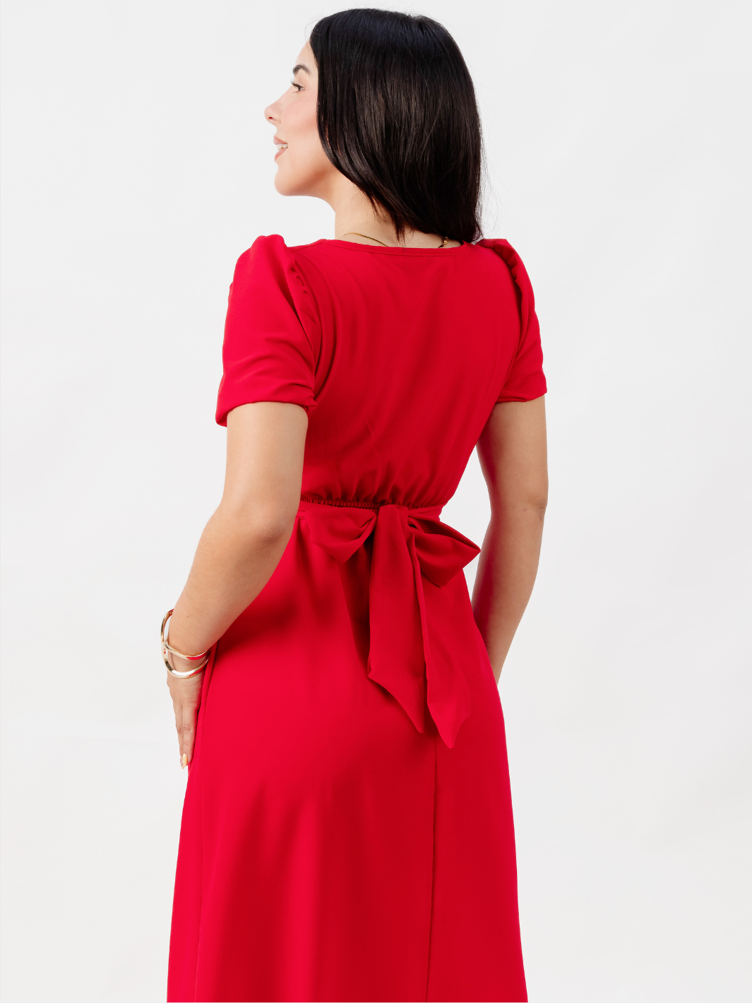 VESTIDO CASUAL LARGO REBECA ROJO