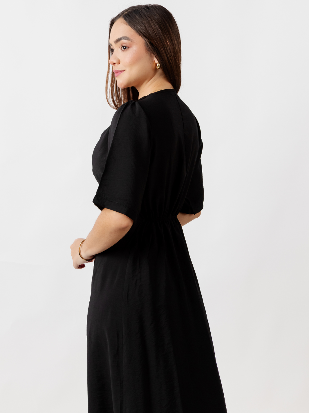 VESTIDO CASUAL LARGO BRIGITTE NEGRO