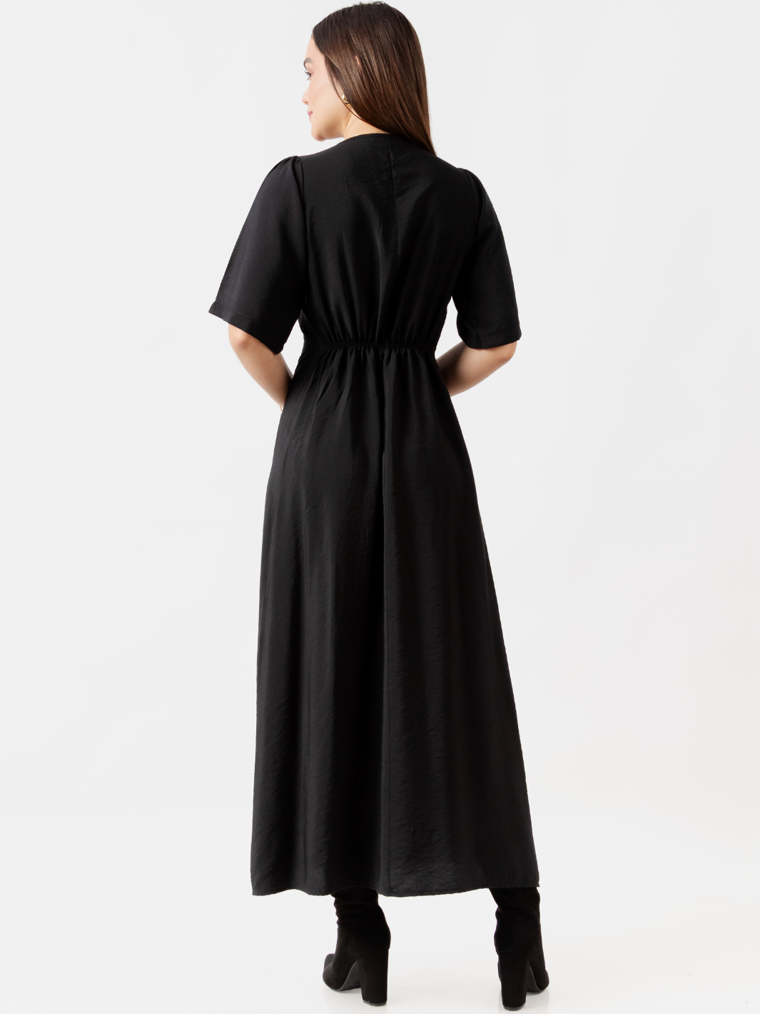 VESTIDO CASUAL LARGO BRIGITTE NEGRO