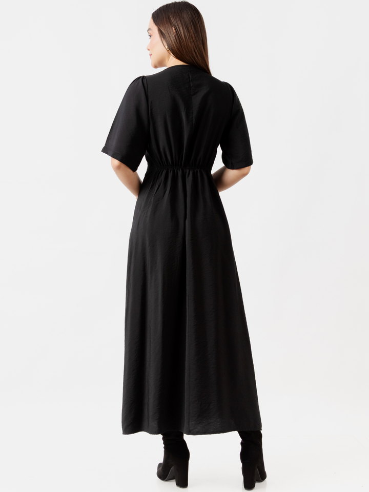 VESTIDO CASUAL LARGO BRIGITTE NEGRO