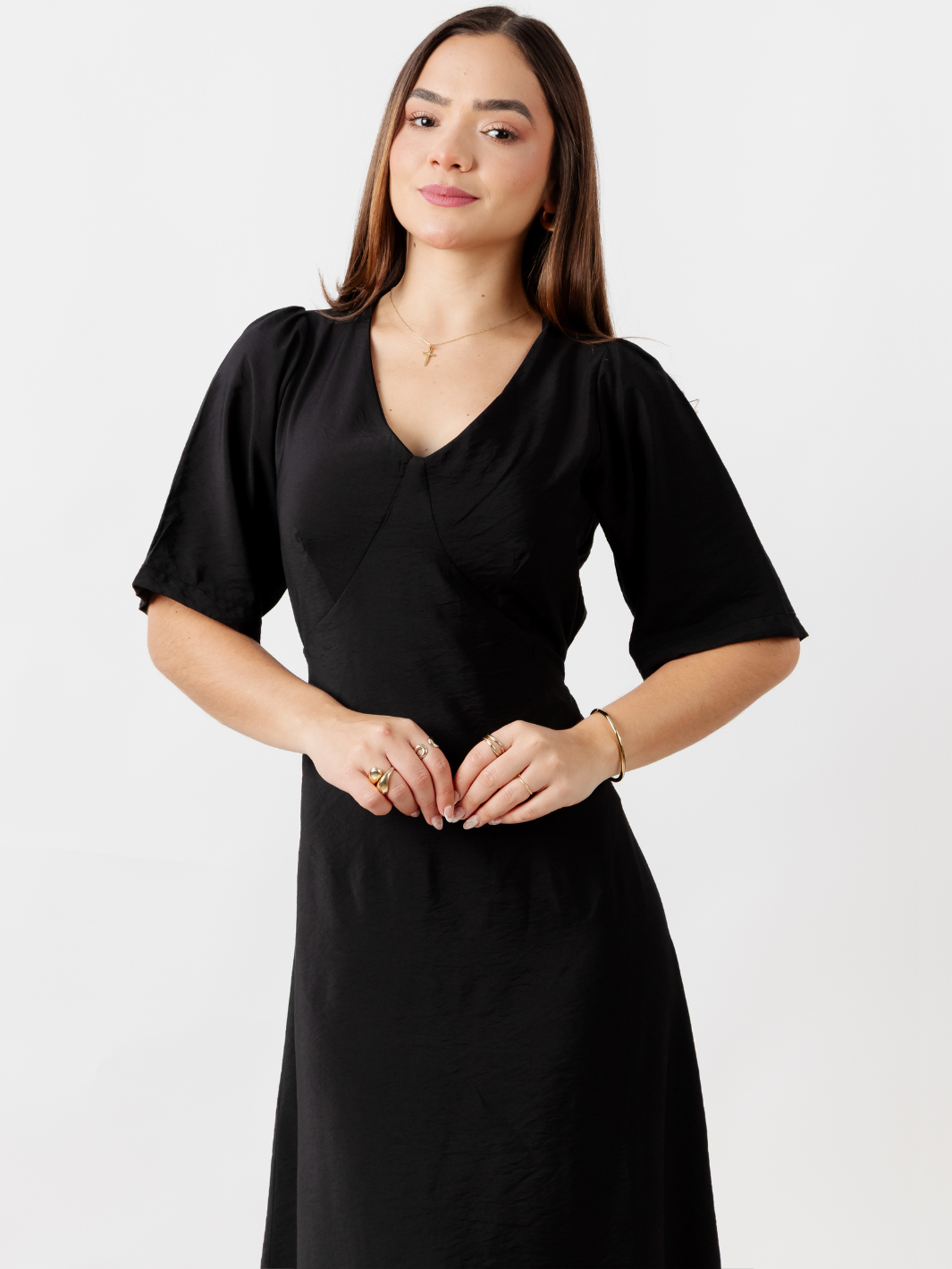 VESTIDO CASUAL LARGO BRIGITTE NEGRO