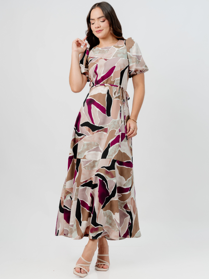 VESTIDO CASUAL LARGO OLIVIA MULTICOLOR