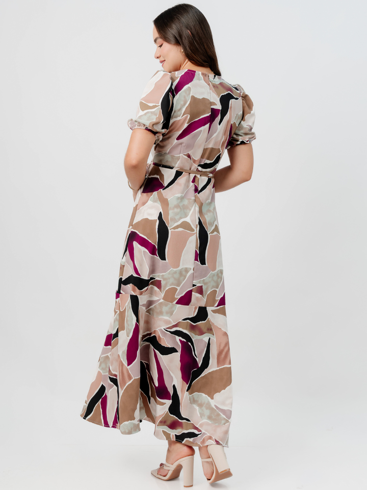 VESTIDO CASUAL LARGO OLIVIA MULTICOLOR