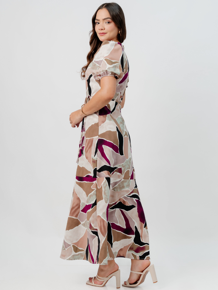 VESTIDO CASUAL LARGO OLIVIA MULTICOLOR