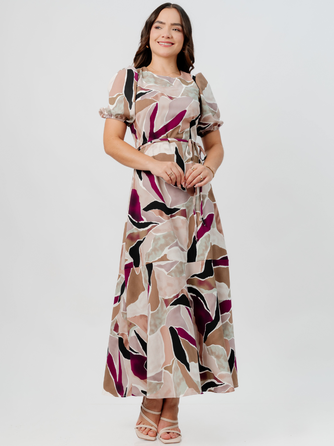 VESTIDO CASUAL LARGO OLIVIA MULTICOLOR