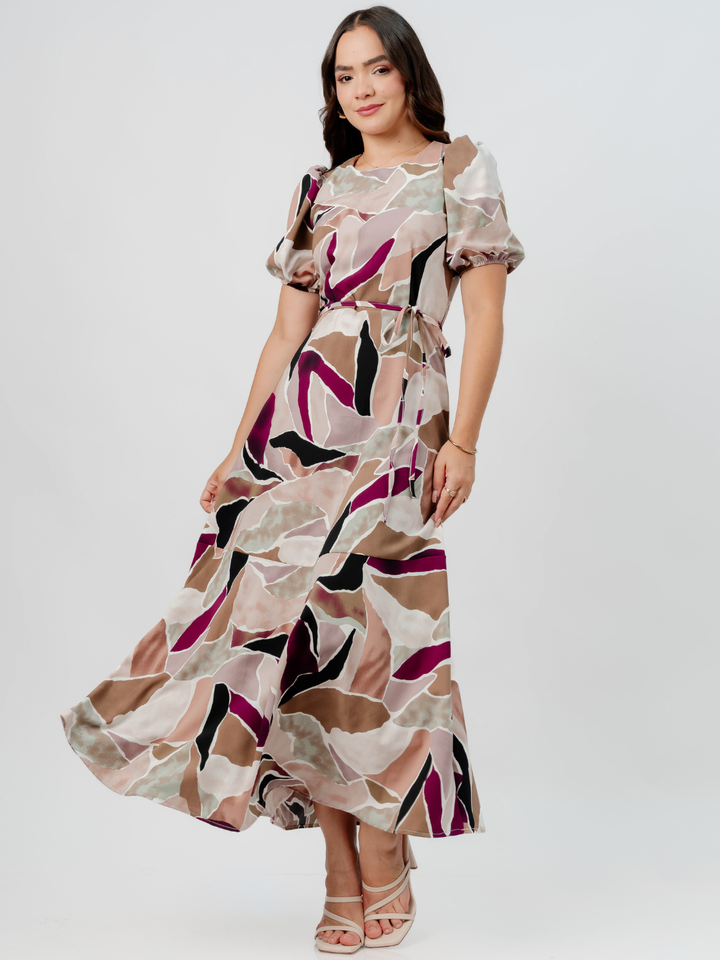 VESTIDO CASUAL LARGO OLIVIA MULTICOLOR