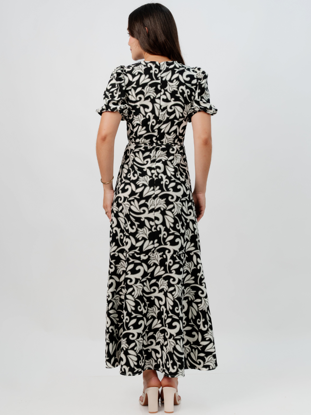 VESTIDO CASUAL LARGO OLIVIA NEGRO