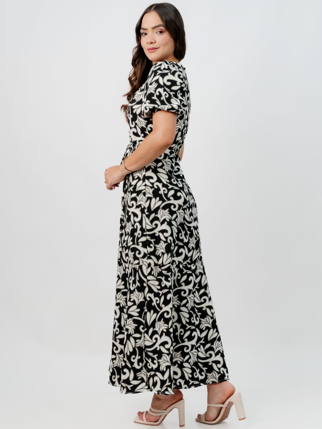 VESTIDO CASUAL LARGO OLIVIA NEGRO