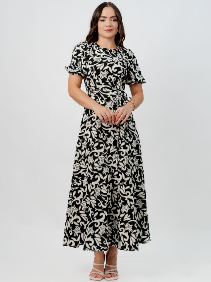 VESTIDO CASUAL LARGO OLIVIA NEGRO