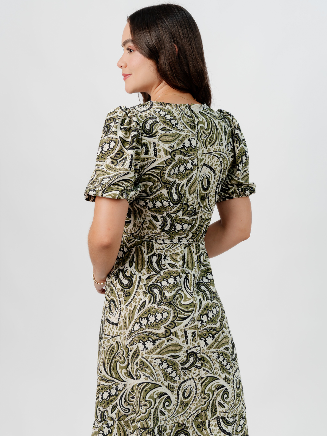 VESTIDO CASUAL LARGO OLIVIA VERDE