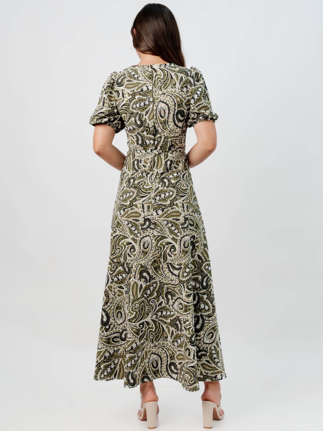 VESTIDO CASUAL LARGO OLIVIA VERDE