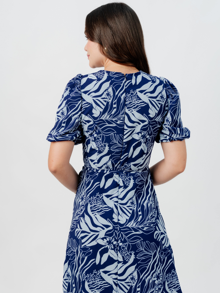 VESTIDO CASUAL LARGO OLIVIA AZUL/CELESTE